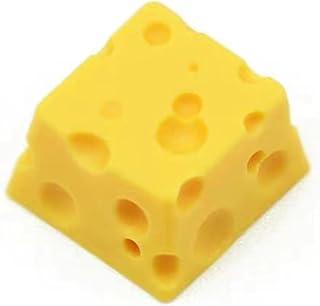 Handmade Resin Keycap – Cheese Keycaps for Mechanical Keyboard, Custom Yellow Resin Keycap for Cherry MX & Gateron Switches – DIY Personality Replacement for Gaming Keyboard (ESC/Spacebar)