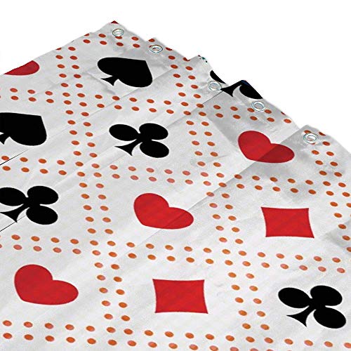 Rideau de douche lavable en machine polyester imperméable à motif cartes - 4