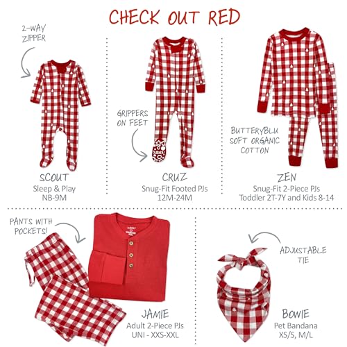 Image of Butterblu Family Jammies Matching Holiday Christmas Pajama Sets | GOTS Certified Organic Cotton for Baby, Toddler, Kids, Adults, and Pets, with Pockets, Perfect for Family Photos