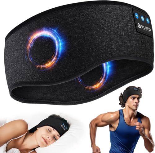 Schlafkopfhörer Bluetooth, Kopfhörer Schlafen, Schlaf Stirnband Kopfhörer Headband Schlafmaske, Sportskopfhörer Musik schlafen Stirnband für Sport Training, Joggen, Yoga,...