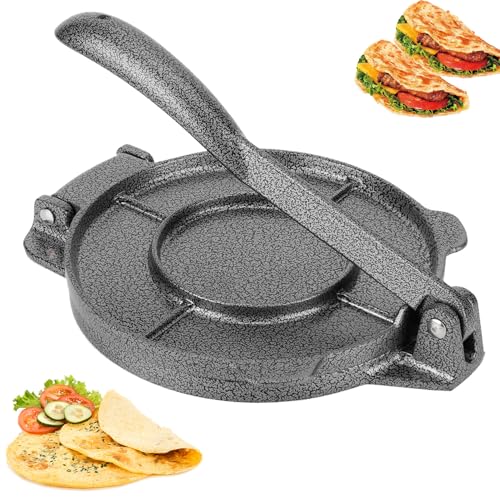 Prensa de Tortillas de Hierro Fundido, Tortilla Maker, Tortilleras para Tortillas, 6.5 Pulgadas Prensa para Tortillas en Hierro, Prensa Tortillas Mexicanas, Prensa de Tortilla para Hacer Tortillas