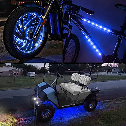 Linkstyle 10 Pack 12V Blue Waterproof Car Interior Exterior Led Strip Light 30Cm 15Leds Flexible Car Underglow Lights For Car Motorcycles Golf Cart Bicycle Decoration Golf Cart Led Lights Underbody #TOP6