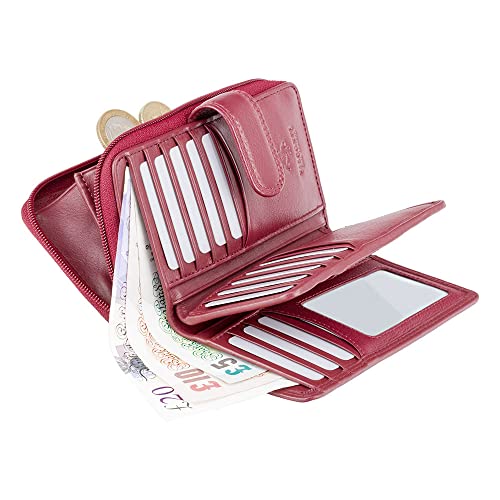 Visconti Heritage-33 Ladies Multi Soft Leather Card Holder Wallet and Purse Red4