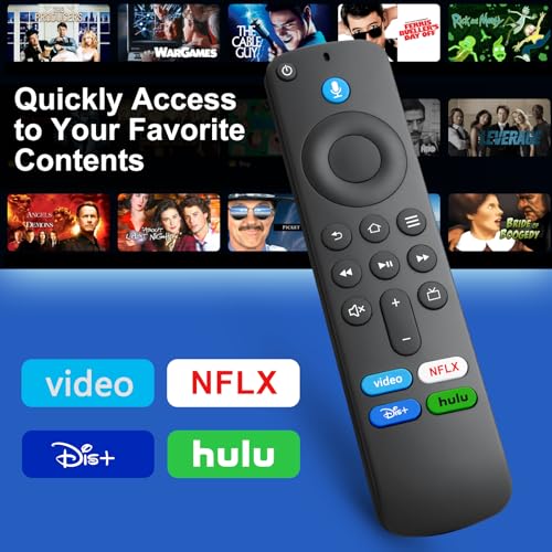 Image of Voice Remote Replacement for Fire TV Stick, Cube & Amazon Fire TVs | One-Touch Access to Your Favorites - Voice Remote with NFLX, Dis+, Hulu & Video Shortcut Keys for Fire TV Stick /Cube