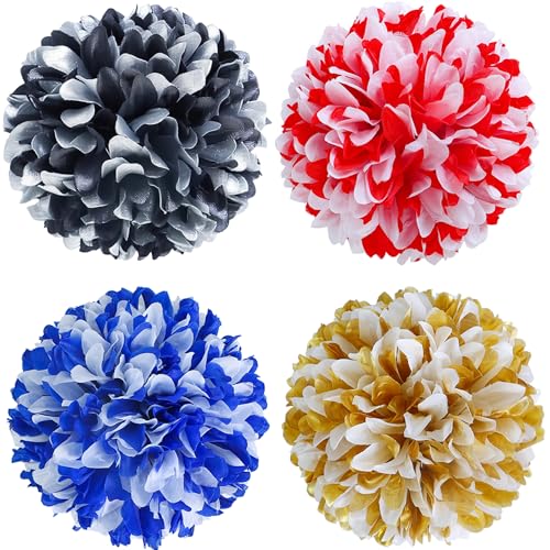 4 Pcs Homecoming Mum Flower 6.7 Inches Artificial Silk Mums Chrysanthemums Homecoming Supplies DIY Crafts for Back to School Homecoming Week Party Decorations
