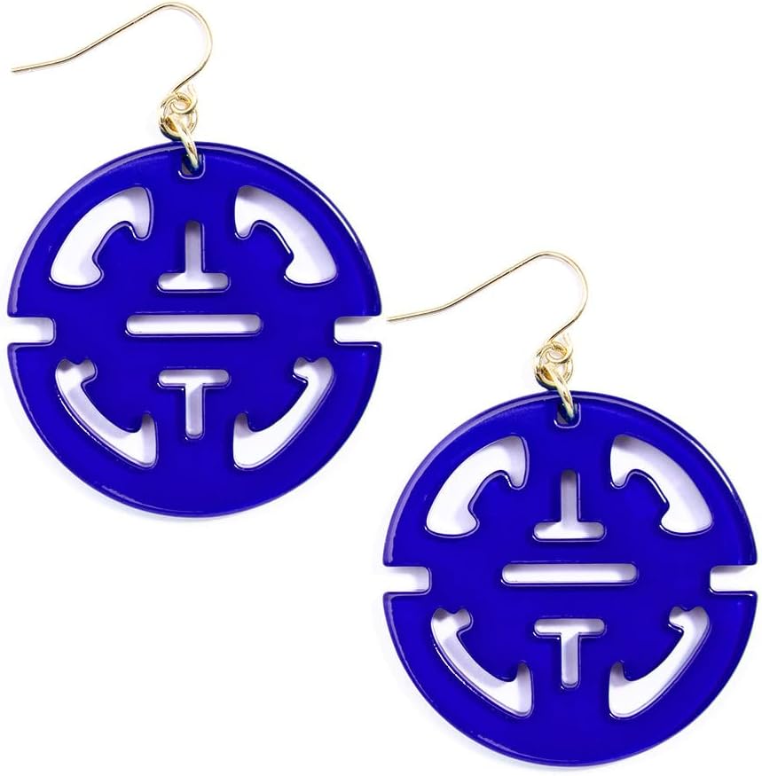 ZENZII Circular Resin Drop Lightweight Earrings for Women Girls Traveling Pendant Earring