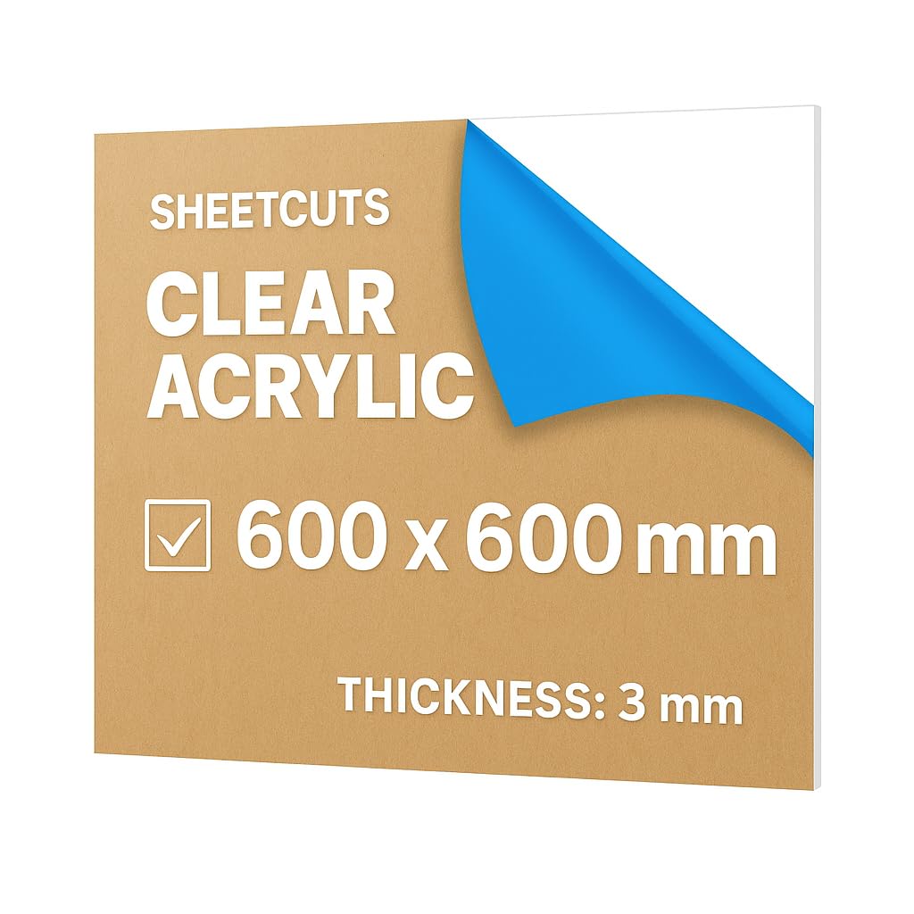 Sheetcuts 600mm x 600mm 3mm Acrylic Sheet for Greenhouse Glass Replacement