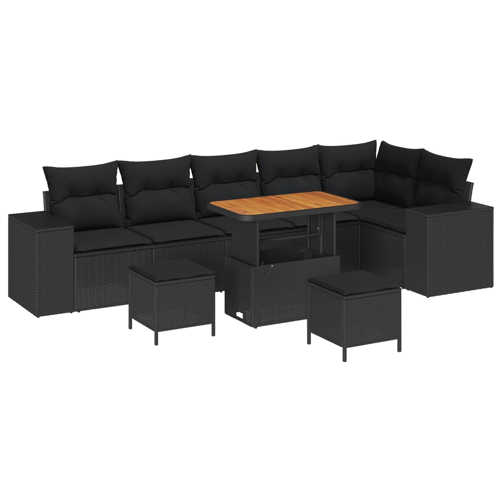 Fasba Sofá de Jardín Modular con Almacenamiento Oculto y Mesas de Acacia Espacios al Aire Libre y Familias Modelo FCZJ-3363974ES