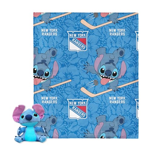 Northwest NHL New York Rangers Stitch Hugger Pillow & Silk Touch Throw Blanket Set, 40 x 50 Inches