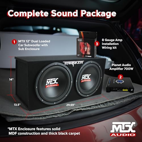 MTX Terminator Dual 12" Subwoofers, Loaded Enclosure w/Amp &, photo 3 of 4