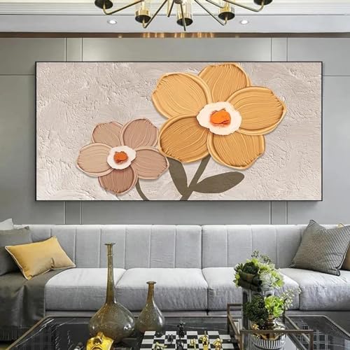 Peinture florale abstraite sur toile moderne de 50x100 cm pour décoration murale - 2