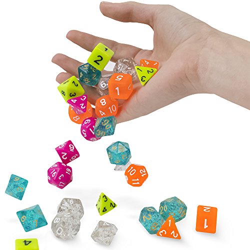 Wiz Dice Ghost Jade Set Of 7 Polyhedral Dice, Solid Pastel Mint Green Rpg Dice With Clear Display Box #TOP1