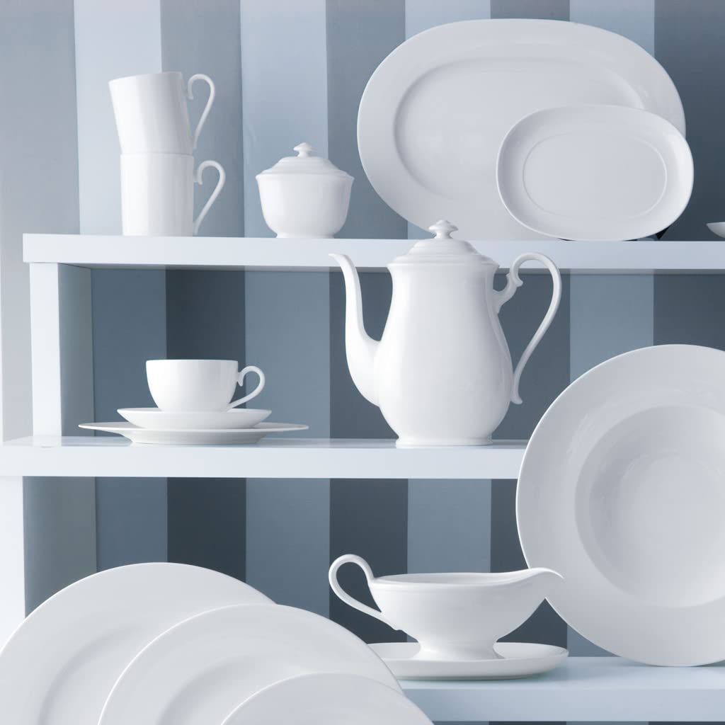Villeroy & Boch Royal Piattino per Tazza da Caffèlatte, Porcellana Premium Bone, Bianco, 180 mm