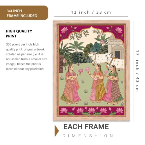 Image of Shrinath Ji Wall Painting Set of 3 - Divine Pichwai Art for Home Decor