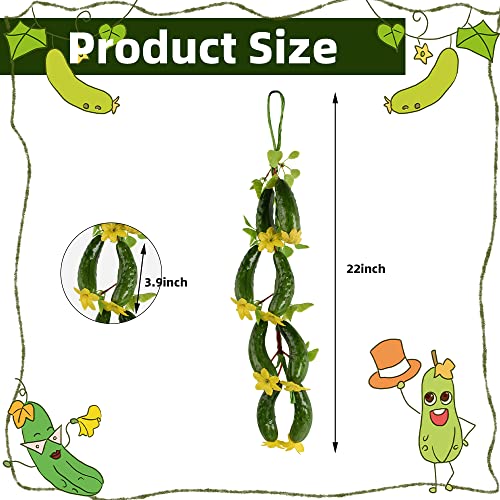 Viociwuo Fake Cucumber Simulation Cucumber String Artificial Vegetable Fruit String Green Cucumber With Yellow Flowers For Home Kitchen Farm Party Wall Decoration #TOP1