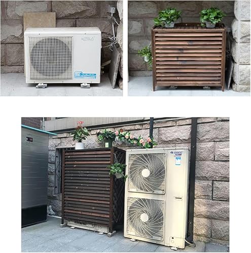 Cache-climatiseur extérieur bois paravent persiennes support fleurs jardin - 4