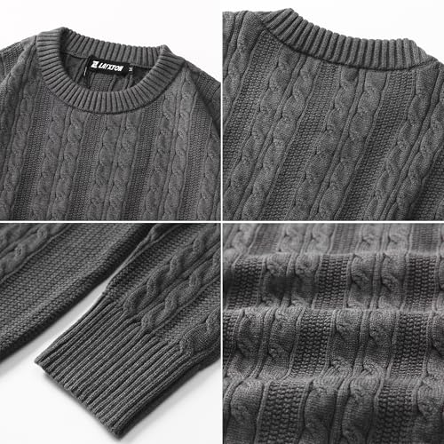 Mens Oversized Sweater Unisex Crewneck Cable Knit Sweater Pullover Aesthetic Streetwear Casual Sweaters Jumper3