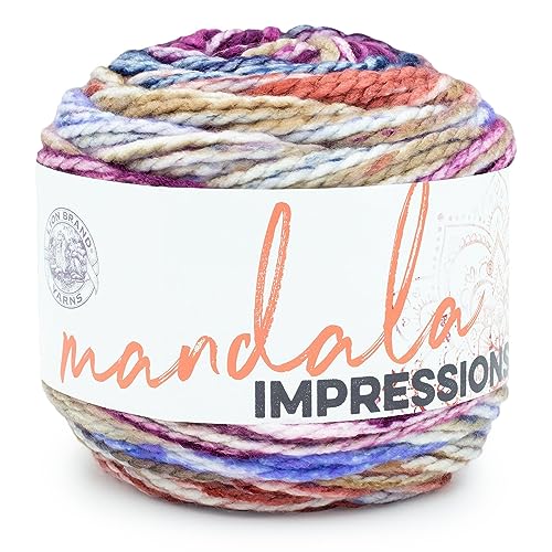 Lion Brand Yarn Mandala Impressions Bulky Yarn Very Berry 1 Pack