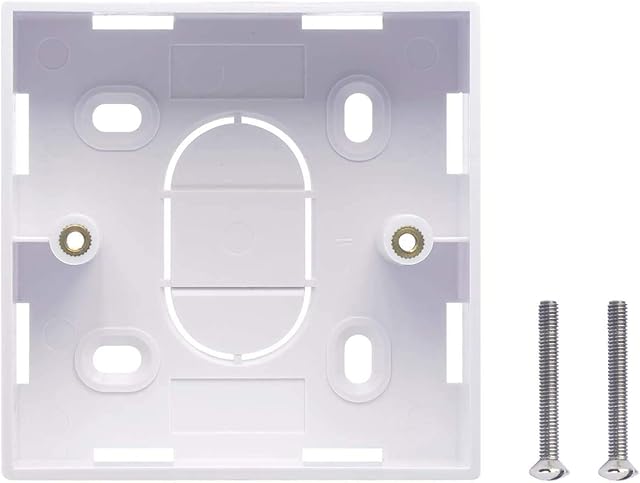 Surface Mount Back Box for Network Wallplate Ethernet Faceplate 1 Gang 32mm White (Single Gang 86 x 86 x 32 mm) With Fixing Screws!