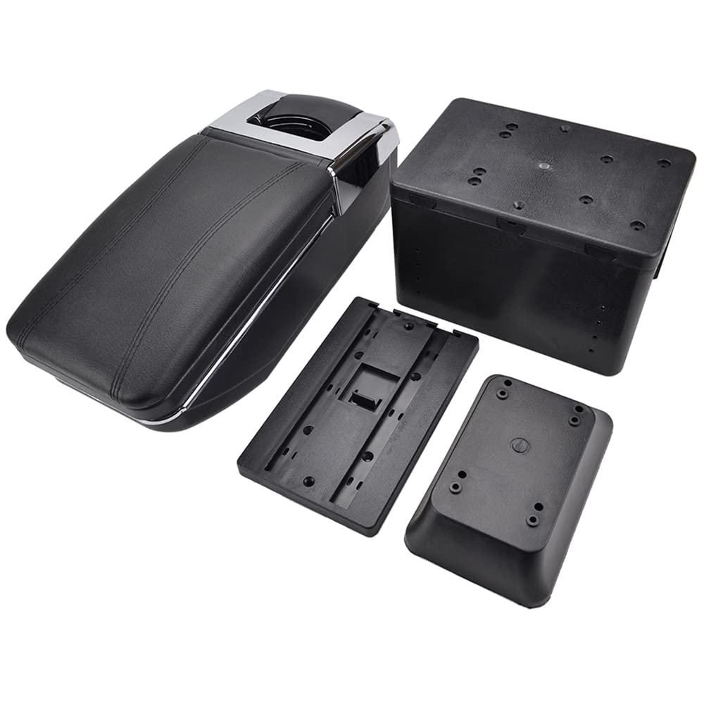 Reposabrazos central AutoSunShine, universal, cuero, espacio de almacenamiento con soporte para vasos