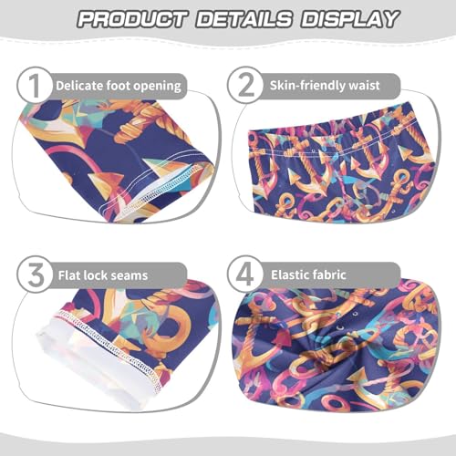 KLL Ocean Themed Simple Anchors Toddler Baby Girl Athletic Leggings Stretchy High Waisted Pants Gym3