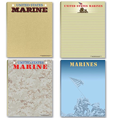 Marine Corps Notepads - 4 Assorted USMC Note Pads - Military - Armed Forces - Semper Fi