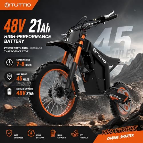 Image of Tuttio Soleil01 Electric Dirt Bike, 40MPH E Dirt Bike for Adults Teens