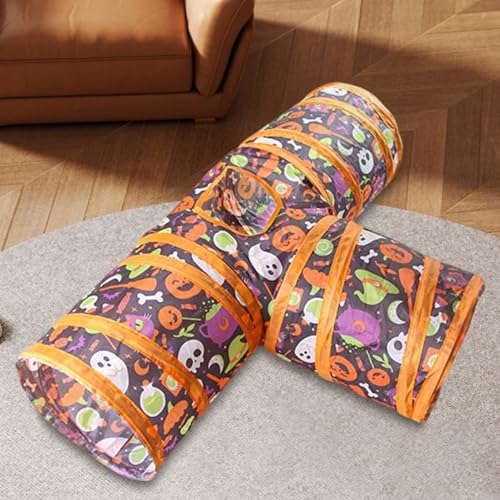 Katzentunnel- Versteck für Katzentunnel | Halloween Pet Interactive | Faltbares Spielzeugrohr | Kleine Tiere Höhlenset für hungrige Dogs Bunny-6