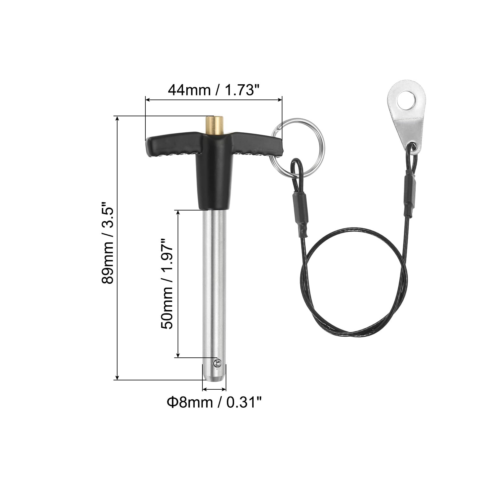 PATIKIL T Handle Lock Pins 5/16 x 1.97" (8 x 50mm) - Image 2