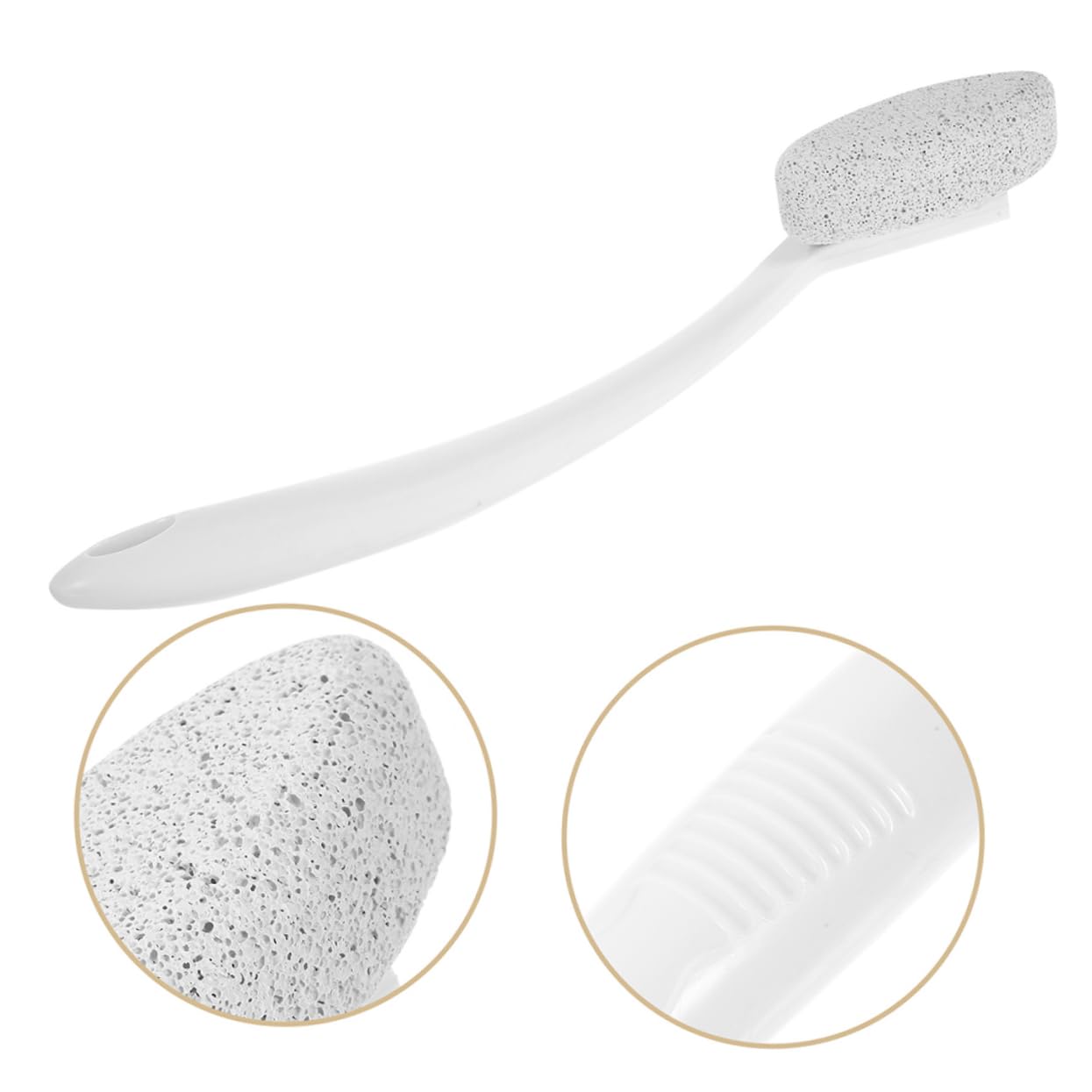 Healvian 2pezzi Pietra Pomice per Piedi Manico, Rimuovi Calli e Duroni, Esfoliazione Delicata per Tutti i Tipi di Pelle, Bianco
