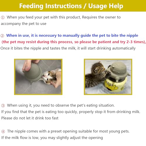 Puppy Bottles for Nursing,Puppy Milk feeders for Multiple Puppies Nipple,Puppy Feeder Milk Bowl,Feeder Bowl for Kittens,Grey - Thumbnail 5