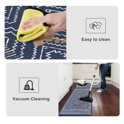 Kimode Anti Fatigue Kitchen Mat,Boho Kitchen Rugs Sets Of 2, Cushioned Kitchen Mats For Floor, Morocco Geometric Memory Foam Non Slip Standing Mats For Sink thumb #4
