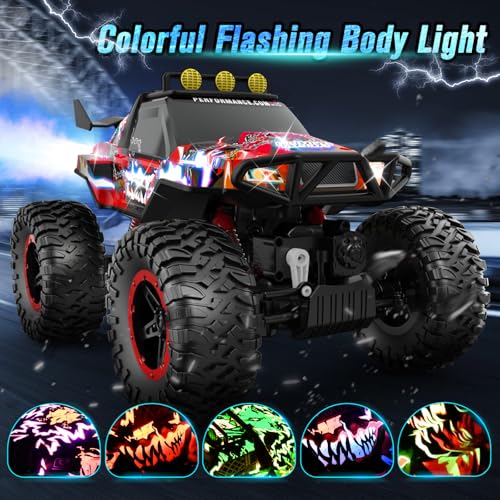 NQD RC Cars Remote Control Car 1:14 Off Road Monster Truck, 4WD Dual Motors Flashing Light Rock Crawler, 2.4Ghz All Terrain Hobby Truck for Kids - Thumbnail 2