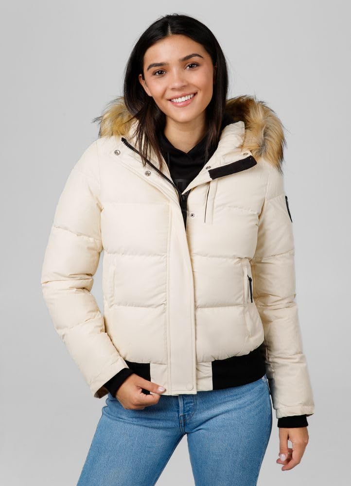 PITBULL - Winterjacke Damen mit Kapuze Azalea, Jacke Damen mit Reißverschluss, Bequeme Seitliche Taschen, Damen Wintersteppjacke, Perfekt für Winter