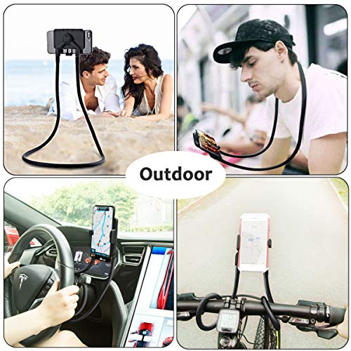 B-Land Upgrade Phone Holder for Bed, Neck Phone Holder Gooseneck Cell Phone Holders, Universal Mobile Phone Stand with Remote for Taking Videos & Group Photos (Black) - Thumbnail 7