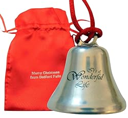 It's A Wonderful Life Christmas Ornament Bell on Ribbon Gift