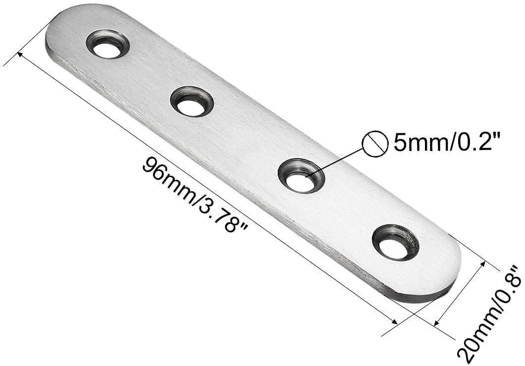 Plaques De Réparation Plates En Acier – 200x20x3mm – Lot De 2 – Pour Fixations Et Renforts