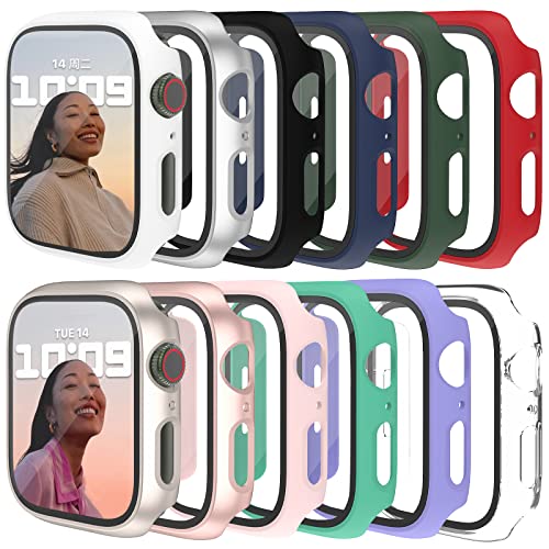 [12 Pack] Pkmh Hard Pc Case With Screen Protector Compatible For Apple Watch Series 7/8 41Mm, Full Edge All Around Protective Bumper Anti-Scratch Frame Cover For Iwatch Smartwatch Accessories #TOP2