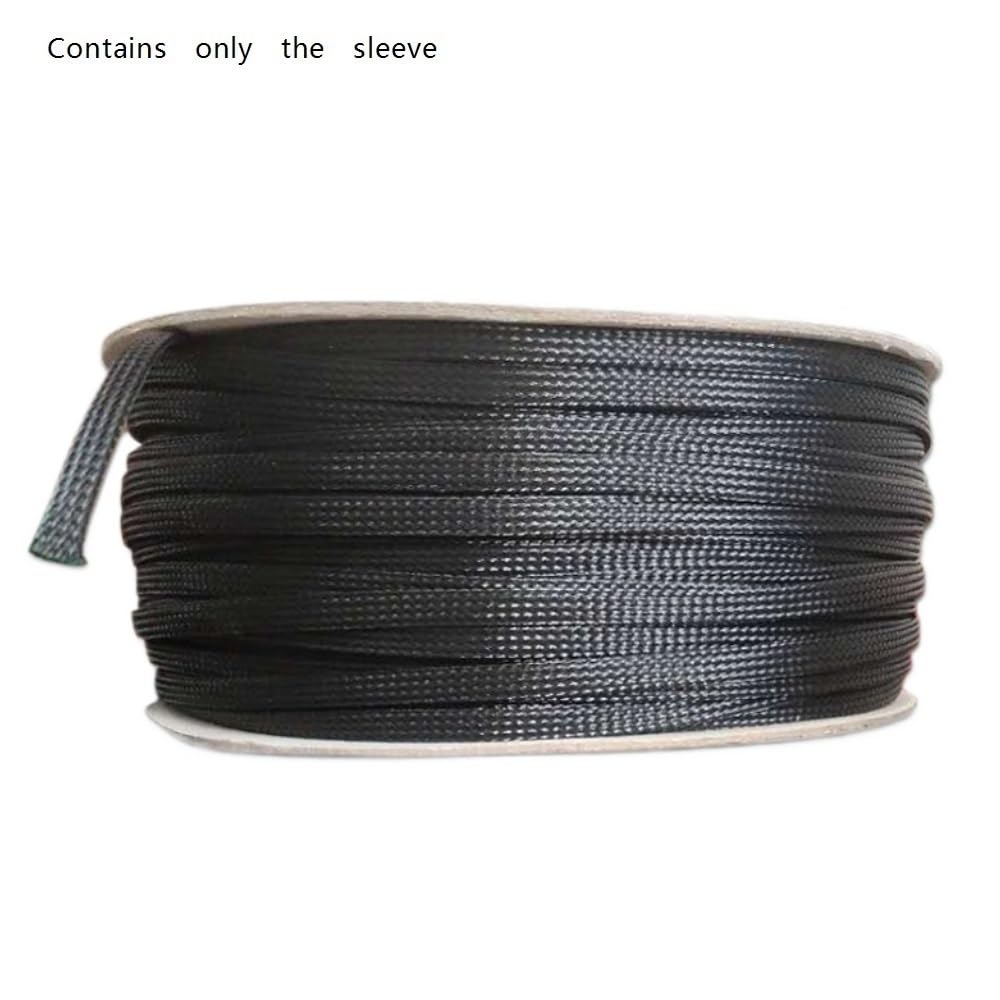Funda Trenzada expandible de Pet Tamaños múltiples del Negro Extensible Trenzado de la tubería Malla protección Cable Funda Animal DOMÉSTICO(10 Meters*60 MM)
