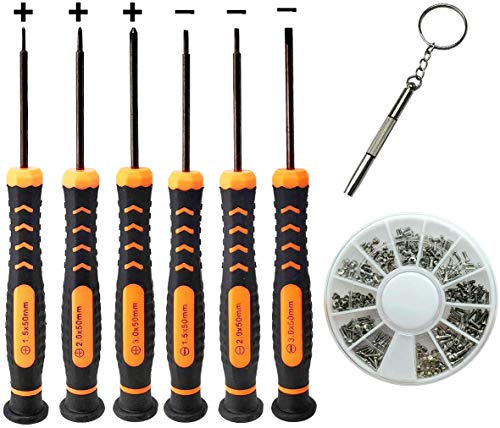 Hscakee Eyeglass Repair Kit with 6 PCS Flathead and Phillips Screwdrivers and Glasses