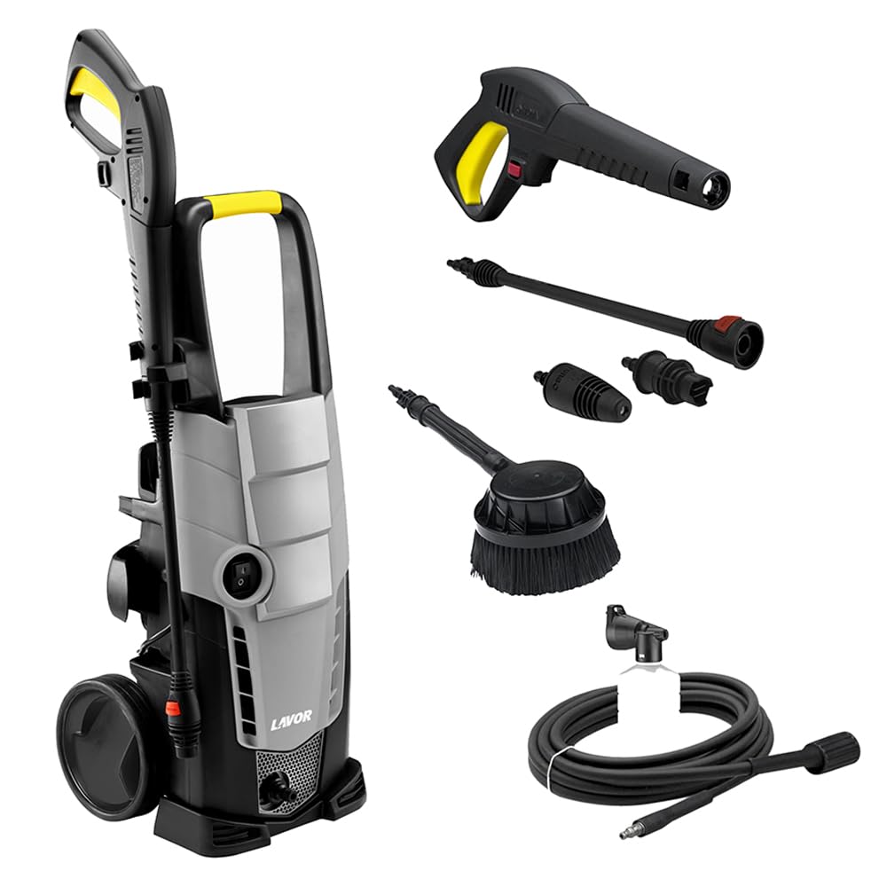 Lavor Hidrolimpiadora de agua fría GALAXY 150 ESSENTIAL GL con cepillo giratorio, Presión max 150 bar, Caudal max 450 litros por hora, Motor 2100 Watt
