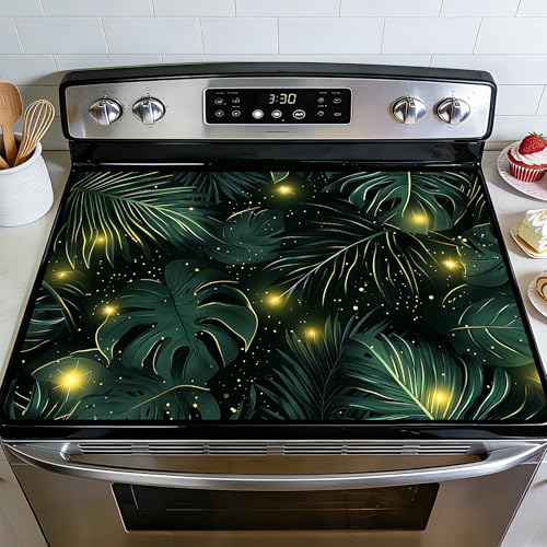 Image of BVBOX Stove Top Cover for Electric Stove, 28 inch x 20 inch Glass Cooktop Protector Mat with Hanging Loops, Anti-Scratch Non-Slip Dish Drying Mat, Washable Countertop Pad