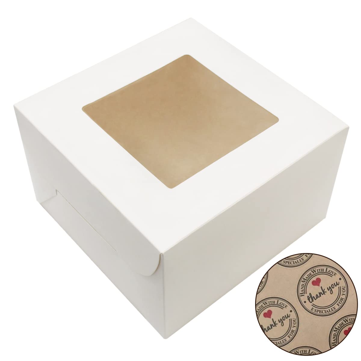 YYaaloa Kuchenschachteln 20x20cm Mit Sichtfenster - Produktbild-Vorschau 5