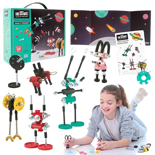 Image of The Off Bits Space Mission Educational Build Your Own Robot Toy, Stem Building Toys for Boys and Girls, Valentine Birthday Gift for Kids Montessori Play Kit, Steam Toys for Kids Ages 6 7 8 9+