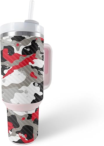 Miniatura 10 de MightySkins - Skin de fibra de carbono compatible con Stanley The Quencher H2.0 FlowState vaso de 40 onzas  Rattleskin  Acabado de fibra de carbono