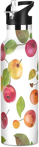 Miniatura 17 de Sweet Bantam - Botella de agua reutilizable con aislamiento de doble pared, con tapa de pajilla, sin BPA, a prueba de fugas, para deportes,