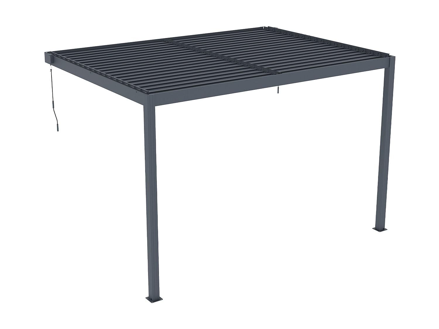 Vente-unique - Pergola adossée bioclimatique en Aluminium avec Lames orientables 11,85 m² - MANDELLO
