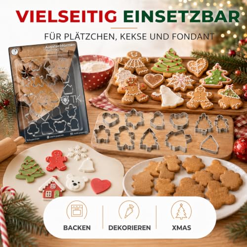 Foto von 20er Ausstechform Set - für Backen Weihnachten & XMAS - Steckform & Keksausstecher & Plätzchenausstecher & Ausstecher