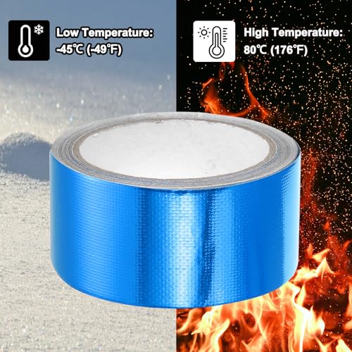 Image of PATIKIL Awning Repair Tape 2 inch x 26ft Waterproof Canvas Tape High Adhesive Tear Repair Patch Kit for PVC Tarpaulin Tent Awning Fabric RV Sail Boat Cover, Blue