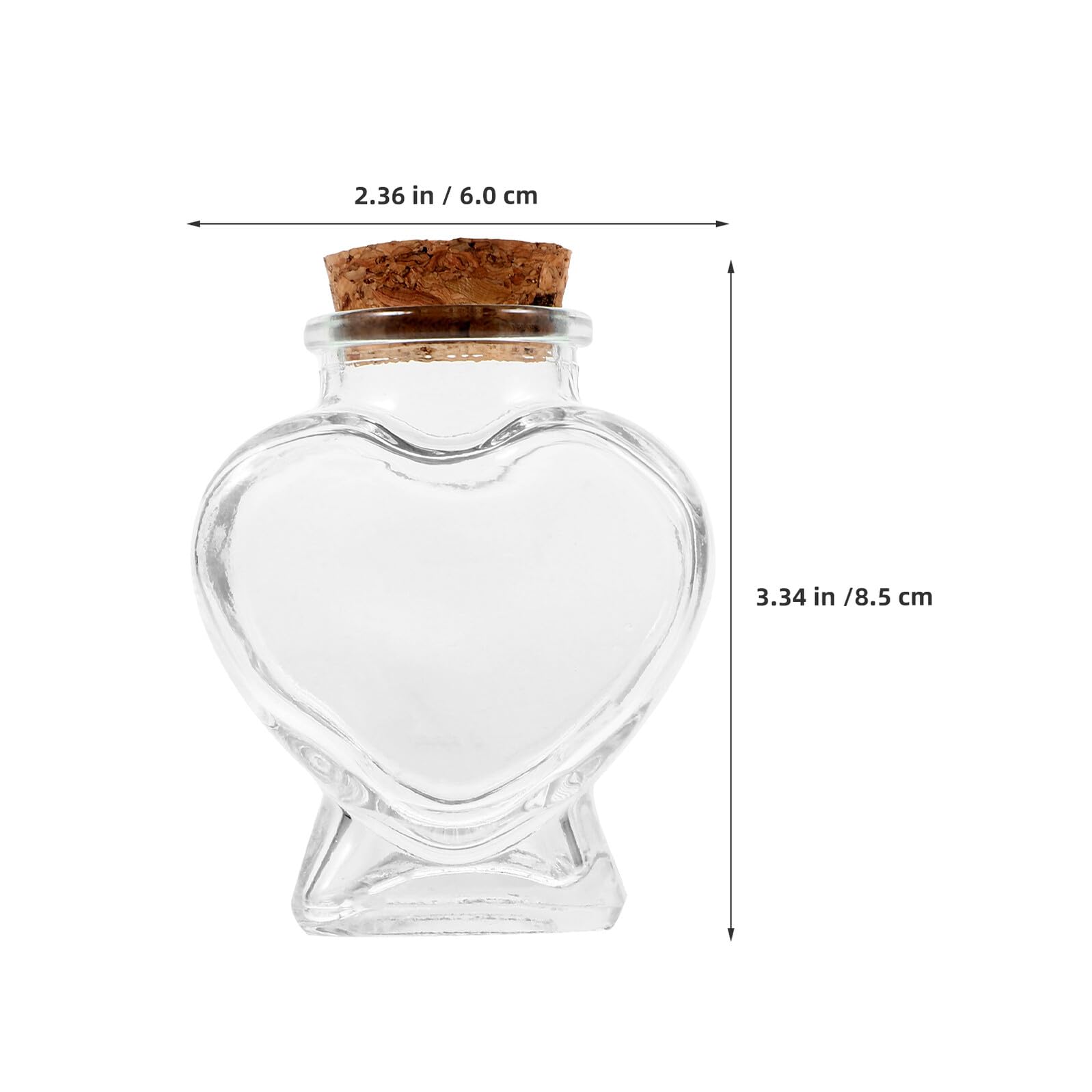 IMIKEYA 12 Bottiglie Mini Cuore in Vetro Trasparente con Tappo Sughero Barattoli per Messaggi Decorazione Matrimonio e Artigianato